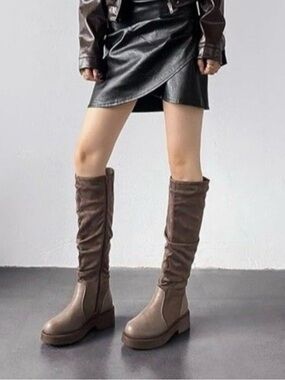 NWT CarlKarida Knee-High Suede Riding Boots